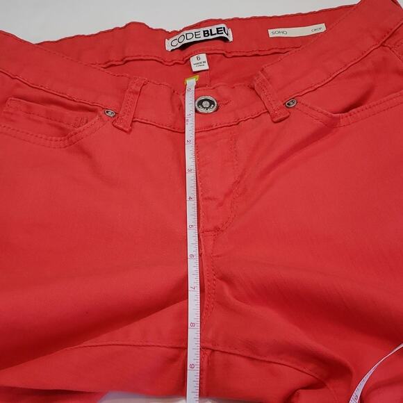CODE BLEU WOMEN'S SOHO CROP JEANS SIZE 6, CORAL COLOR - Picture 9 of 9